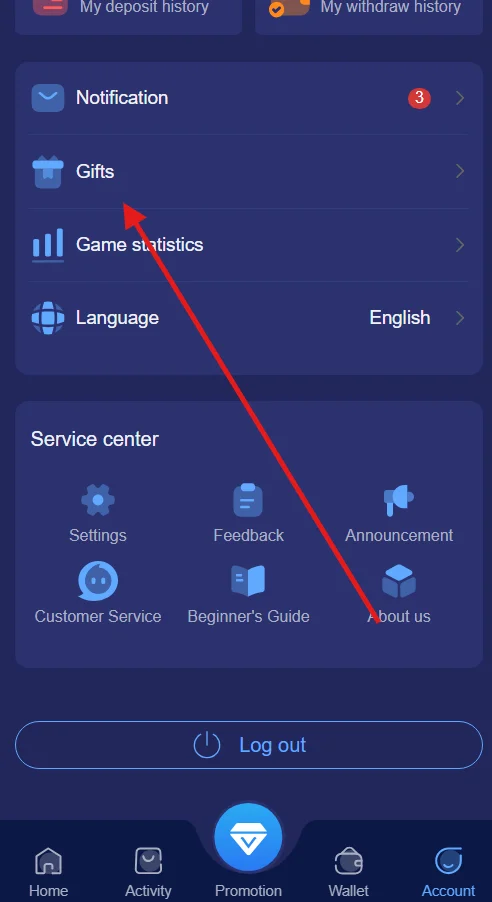  Go to the gifts page